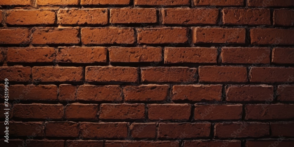 Fototapeta premium brown and black brick wall neon light background