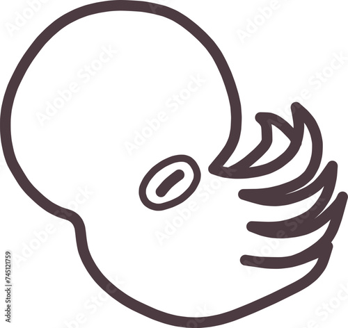 シンプルにデフォルメした手描きのタコのイラスト