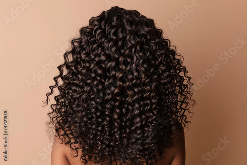 Portrait of woman with natural hair from rear view