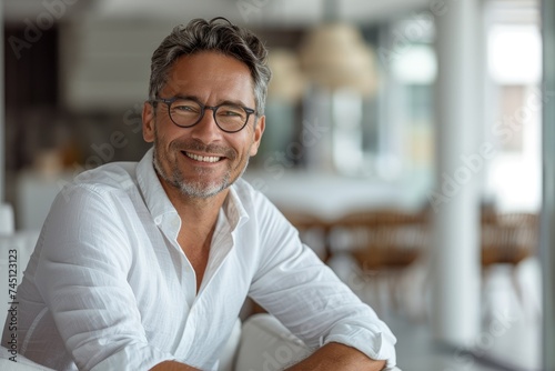 A successful smiling man is...