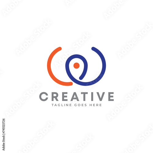 Creative Letter W place and location logo