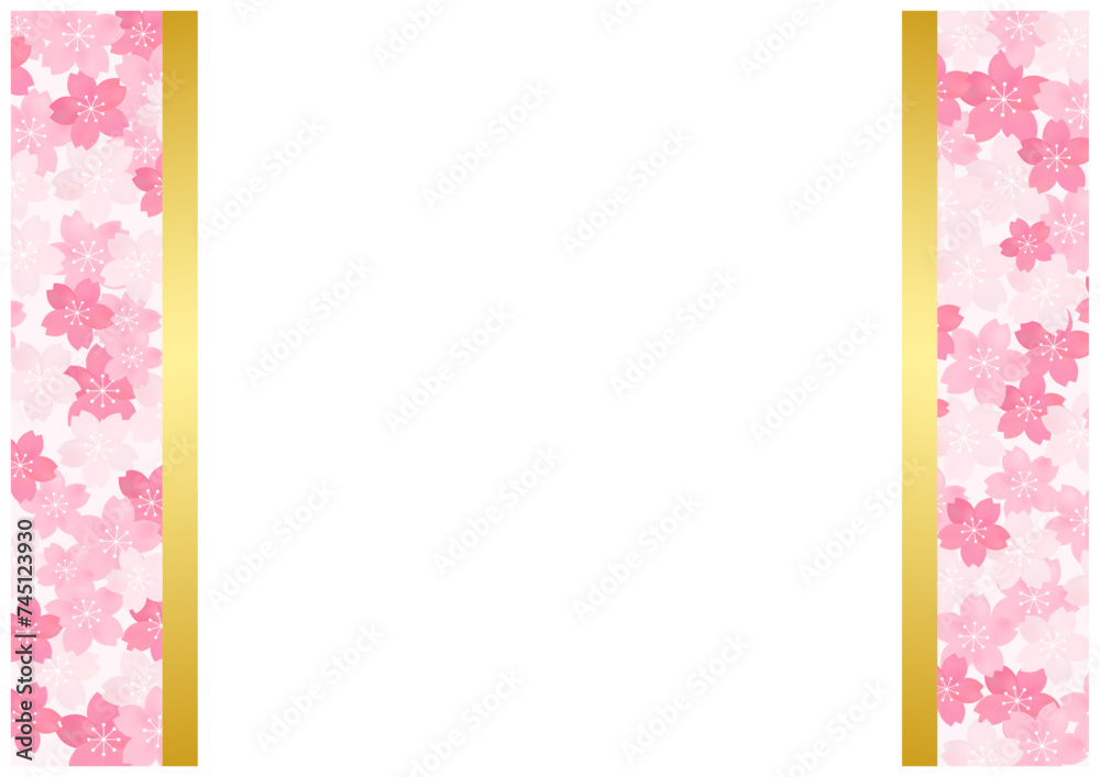 桜が美しい春の和風フレーム背景42