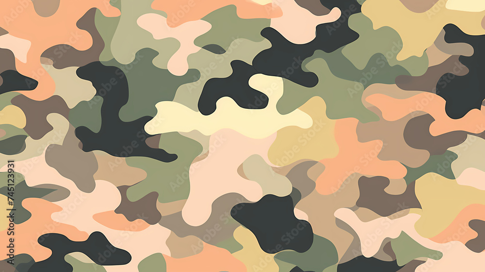 Fototapeta premium Camouflage pattern with organic shapes, camouflage texture