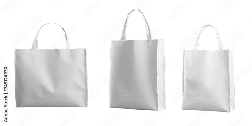 Collection of white bag isolated on a white background as transparent PNG Collection of white bag isolated on a white background as transparent PNG