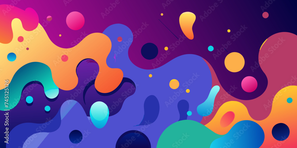 Fluid Gradient Blob Shapes - Abstract Colorful Background Vector