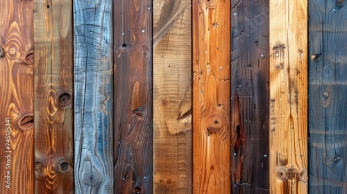 Detailed view of a wooden fence made of lumber boards, showcasing the texture and pattern of the timber.