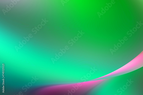 Abstract background green gradient pink curves.