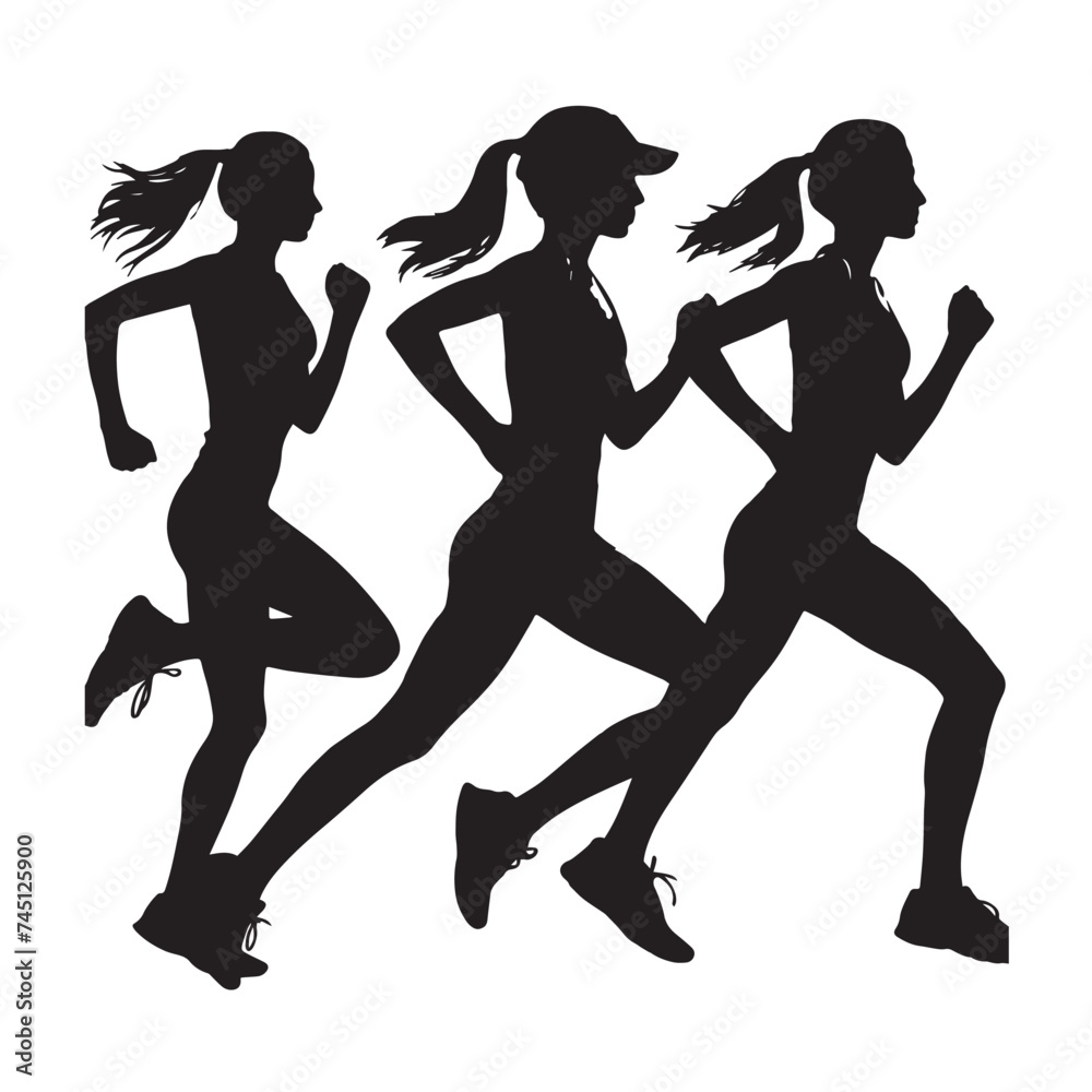 Friends Running Together (Silhouette) Friends Running Together (Silhouette)