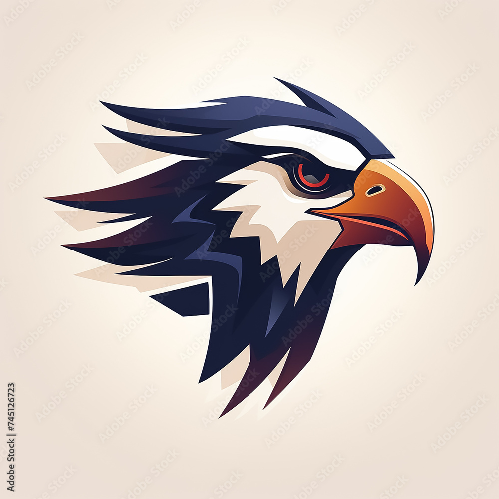Fototapeta premium Eagle head logo, mascot and icon.