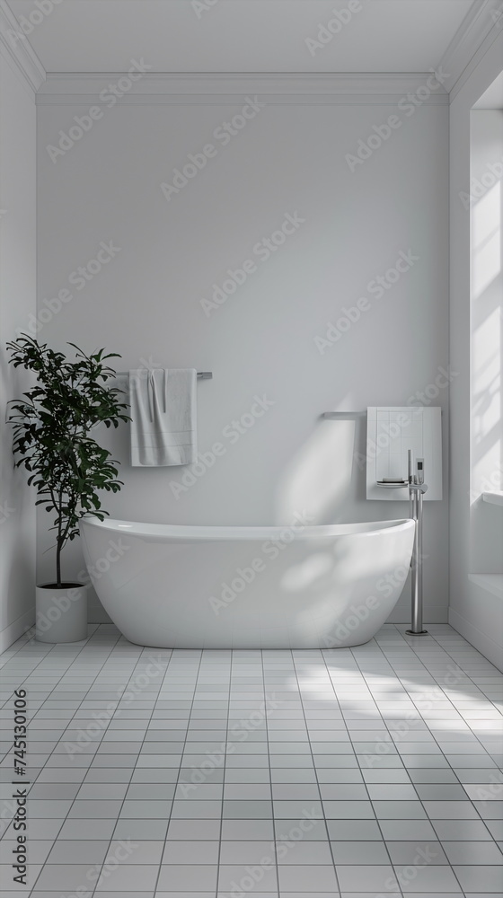 Modern bright bathroom with empty walls Modern bright bathroom with empty walls
