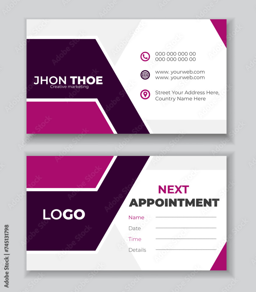 Creative Business Next Appointment Card Design Creative Business Next Appointment Card Design