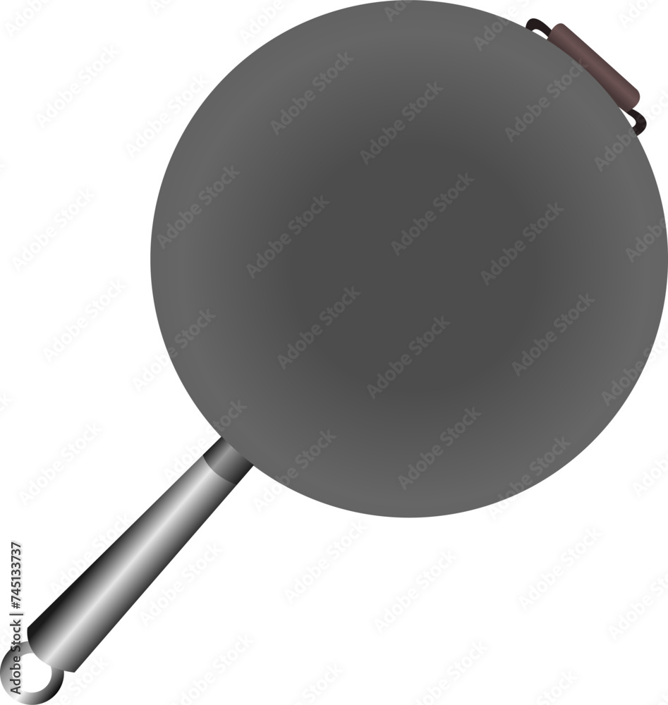 Black Cast Iron frying pan isolated on white background vector illustration. Black Cast Iron frying pan isolated on white background vector illustration.