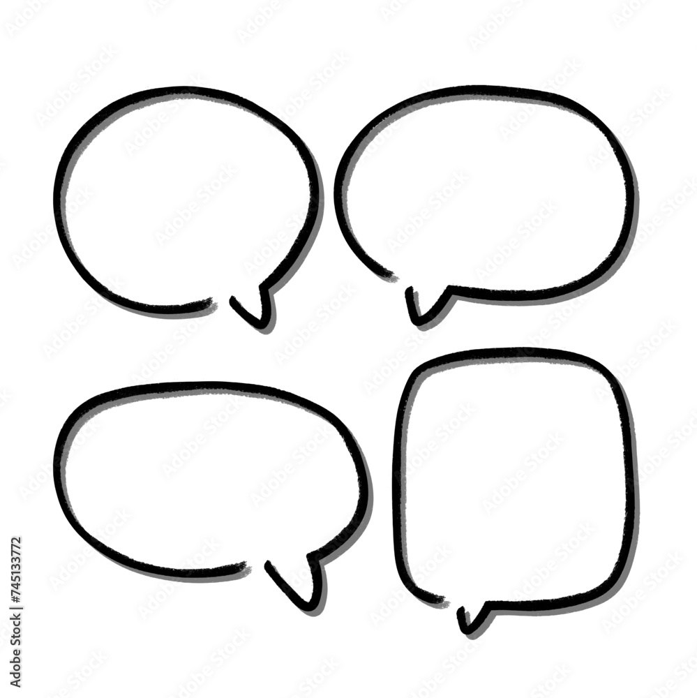 Outline speech bubble. Abstract Vector sketch hand drawn scribble Speech Bubbles Set. Black bubble isolated background. Outline speech bubble. Abstract Vector sketch hand drawn scribble Speech Bubbles Set. Black bubble isolated background.