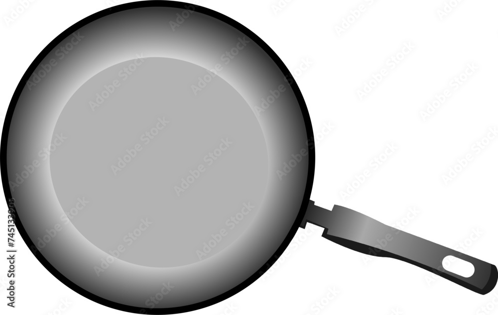 Black Cast Iron frying pan isolated on white background vector illustration. Black Cast Iron frying pan isolated on white background vector illustration.