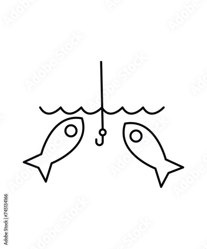 fish with hook icon, vector best line icon.