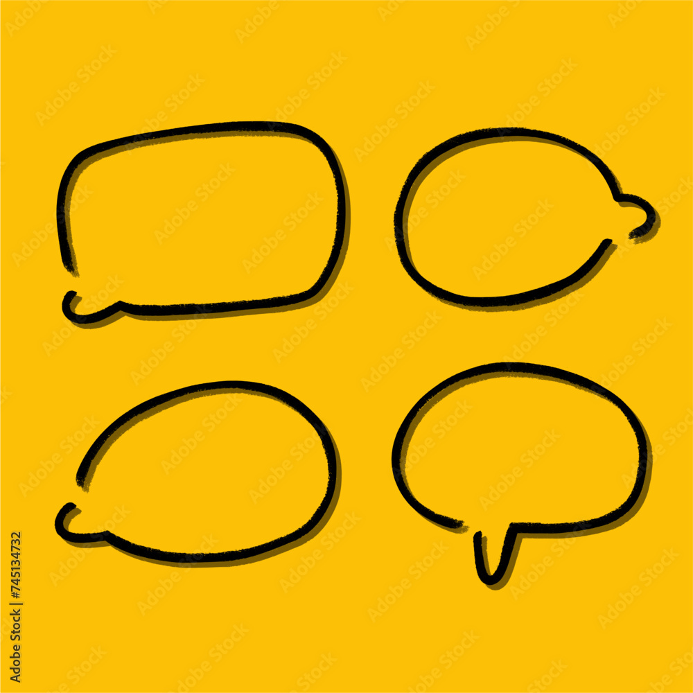 Outline speech bubble. Abstract Vector sketch hand drawn scribble Speech Bubbles Set. Black bubble isolated background. Outline speech bubble. Abstract Vector sketch hand drawn scribble Speech Bubbles Set. Black bubble isolated background.