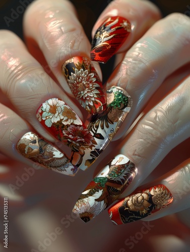 Exquisite Details: Nail Artistry Inspired by Ancient Chinese Art, Infused with Orientalist Flair photo