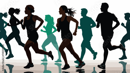 Grupo de atletas haciendo running