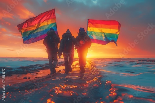 LGBTQ Pride gender neutral pronouns. Rainbow lgbtq+ equality colorful kind heartedness diversity Flag. Gradient motley colored festival LGBT rights parade festival length diverse gender illustration photo