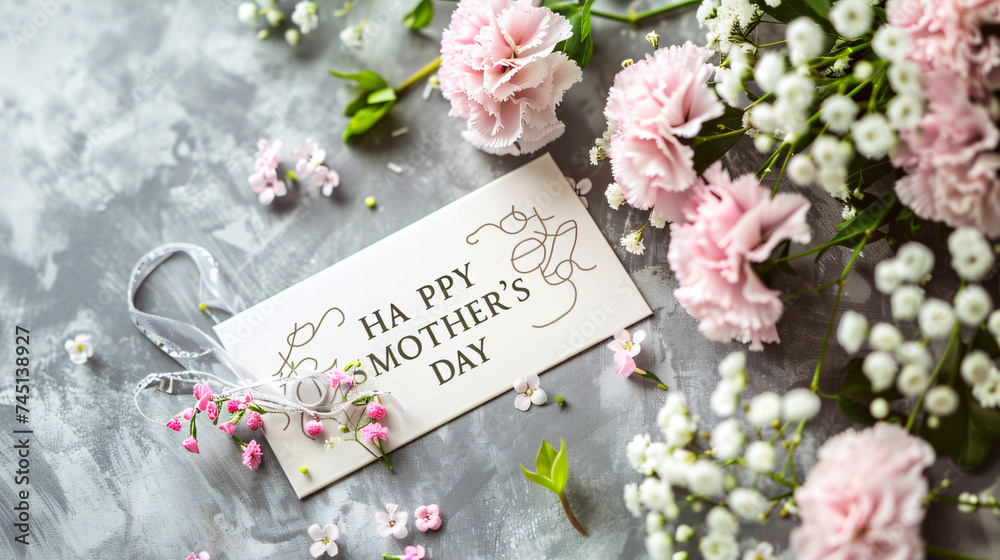 thank you card with pink flowers with happy mothers day wish card thank you card with pink flowers with happy mothers day wish card