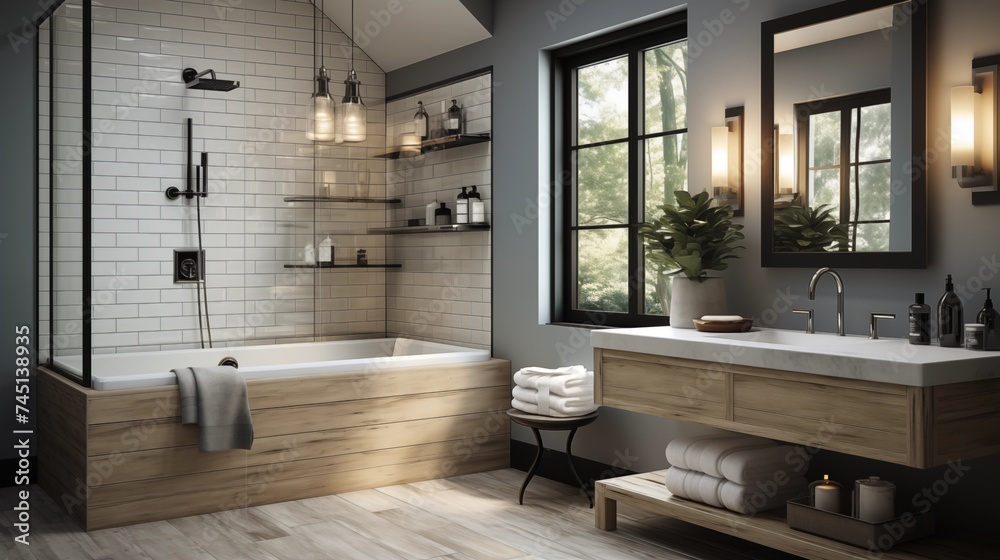 Fototapeta premium Modern Farmhouse Bathroom