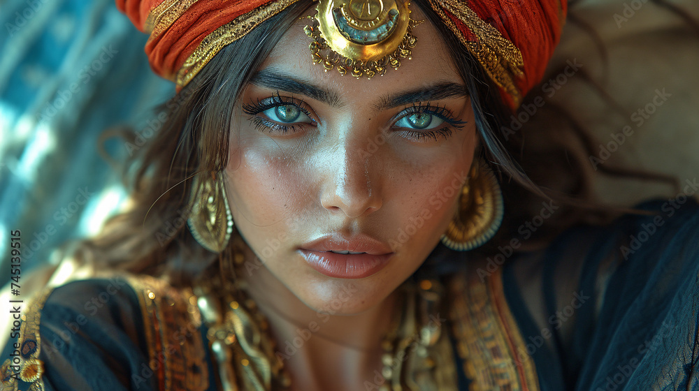 portrait of middle eastern woman, fantasy concept