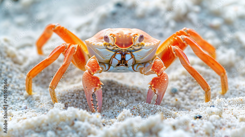 Crab on the sand beach. Travel concept. Crab on the sand beach. Travel concept.
