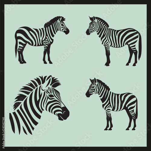 zebras and zebra  Zebra Stripes black Silhouette vector