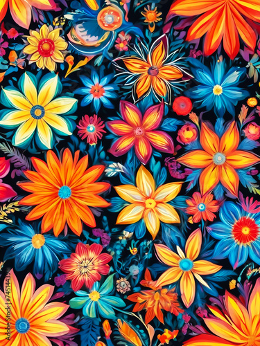 Colorful Abstract Floral  Capture the essence of spring with this vibrant floral pattern.