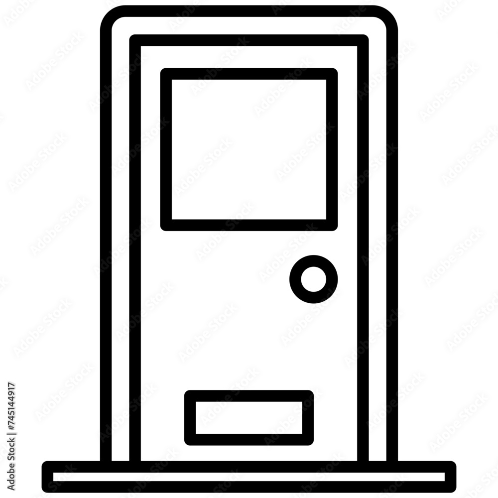 door black outline icon, use for modern concept, app, and web development. door black outline icon, use for modern concept, app, and web development.