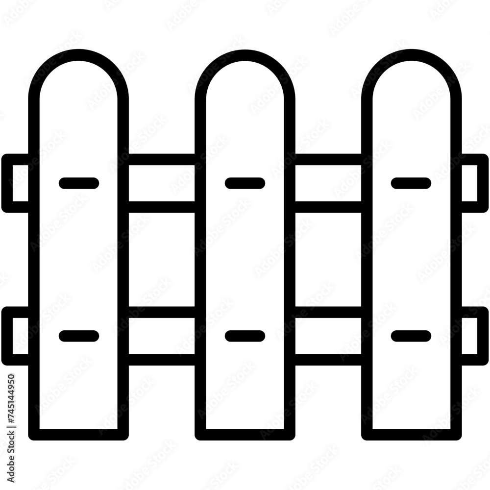 fence black outline icon, use for modern concept, app, and web development. fence black outline icon, use for modern concept, app, and web development.