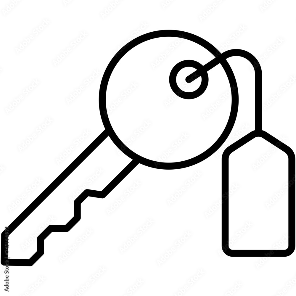 key. black outline icon, use for modern concept, app, and web development.