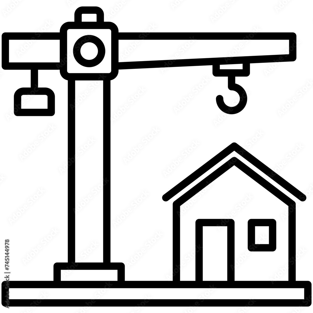 construction black outline icon, use for modern concept, app, and web development. construction black outline icon, use for modern concept, app, and web development.