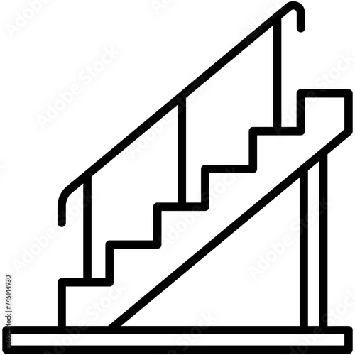 stairs black outline icon, use for modern concept, app, and web development.
