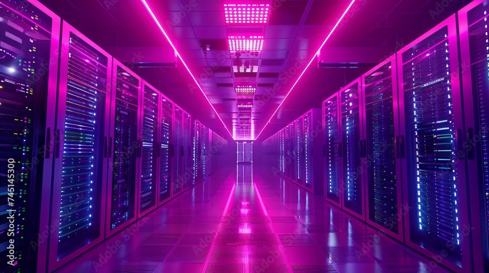 Fototapeta premium a modern data center with a futuristic touch. 