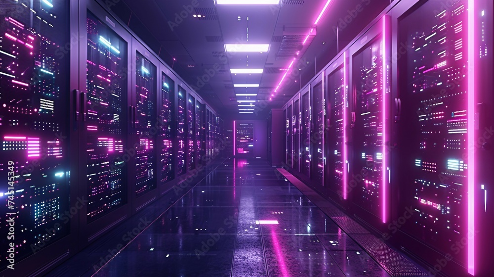 Obraz premium a modern data center with a futuristic touch. 