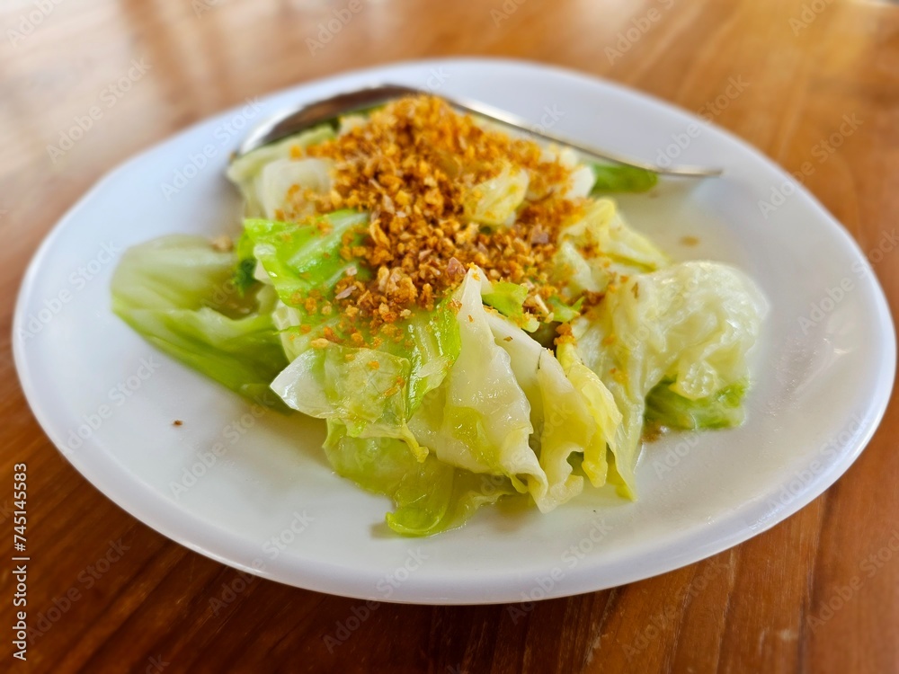 Cabbage stir fried with fish sauce Cabbage stir fried with fish sauce