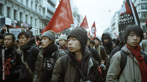 cinematic documentary photo of protest of demonstrant © Koihime