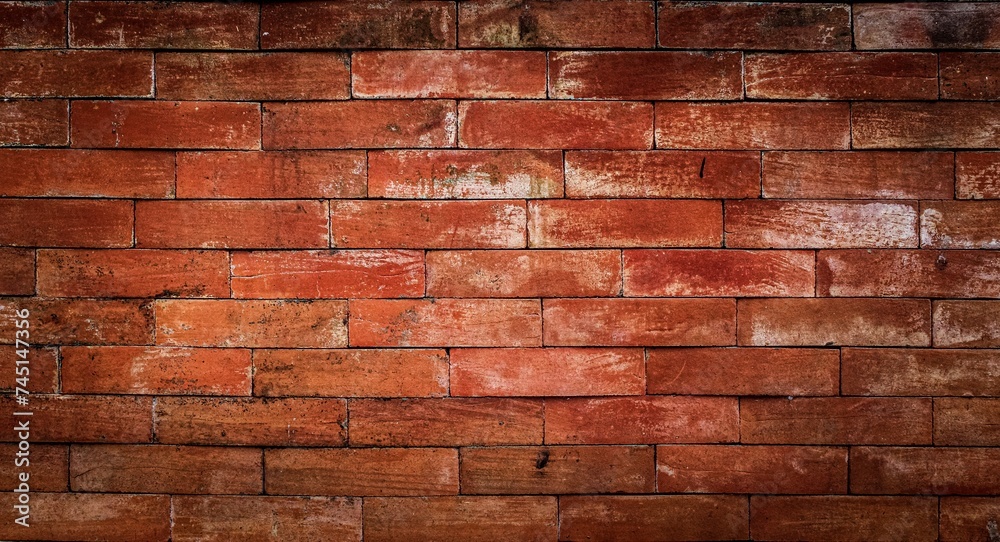Fototapeta premium Red brick wall pattern background
