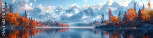 16K Ultra Resolution Wallpaper, mountains and lake © Artem