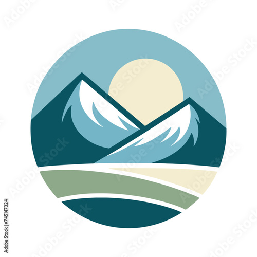 Mountains vector icon. vector illustration, mountain landscape