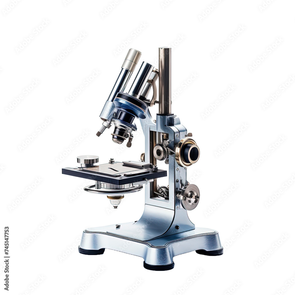 Microscope on white or transparent background Microscope on white or transparent background