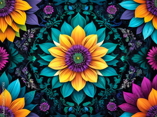 Colorful Abstract Floral: Capture the essence of spring with this vibrant floral pattern.