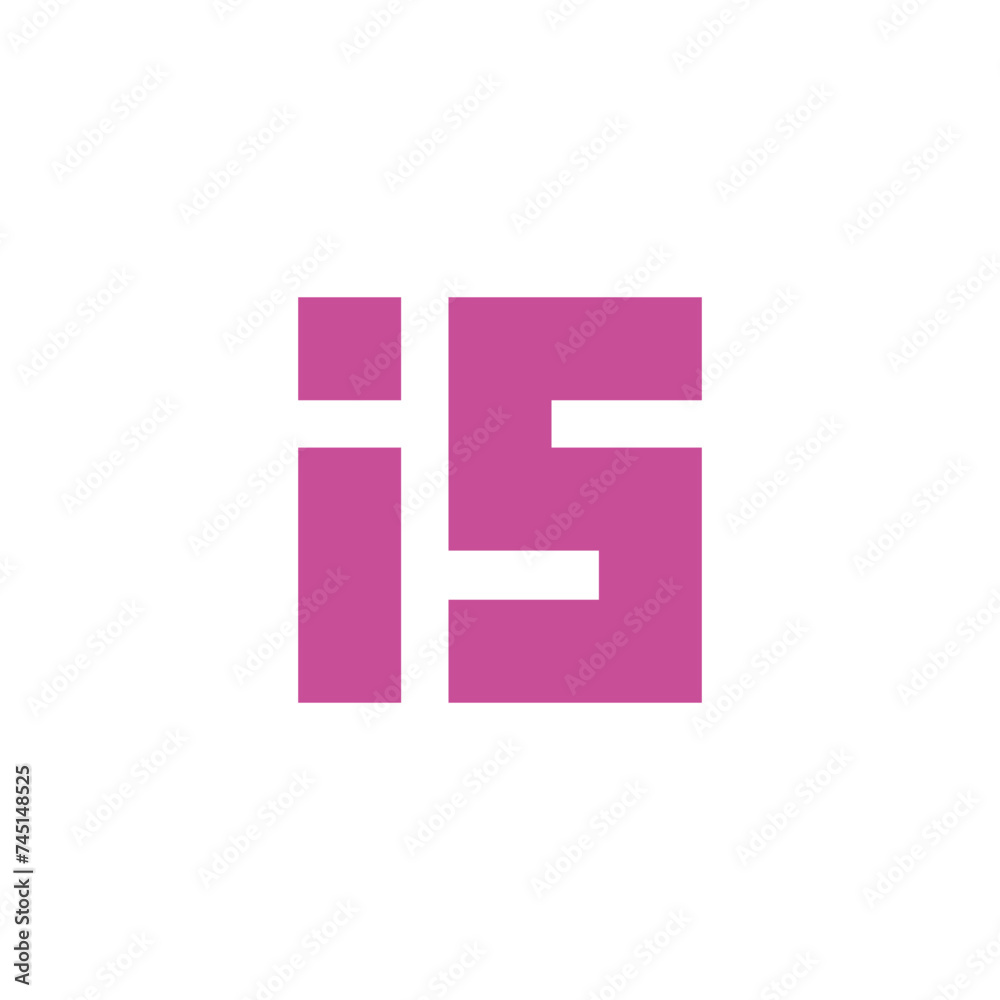 Fototapeta premium letter is stripes geometric line logo vector