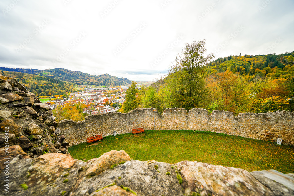 Obraz premium Old castle ruins Kastelburg near Waldkirch in the Black Forest.