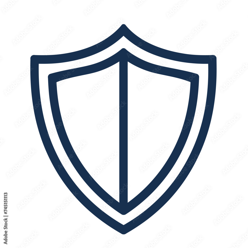 An icon of a Shield outline vector An icon of a Shield outline vector