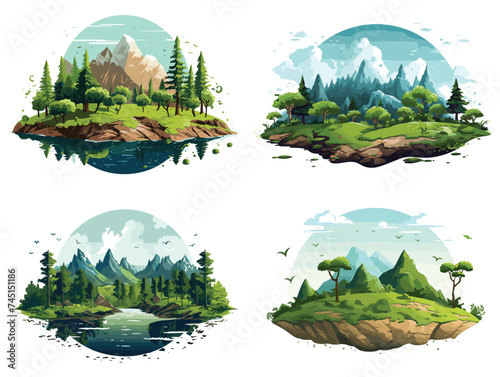 beautiful landscape with trees and water