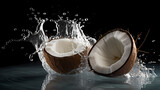 Close view of fresh coconut
