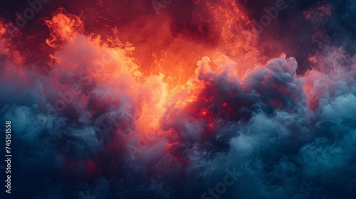 Red and black pure smoke background white high quality wallpaper © Artem