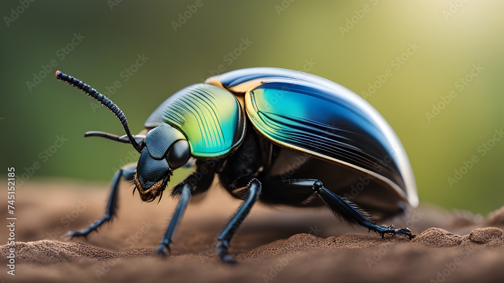 Fototapeta premium Photo of Scarab Beetle Generative AI.
